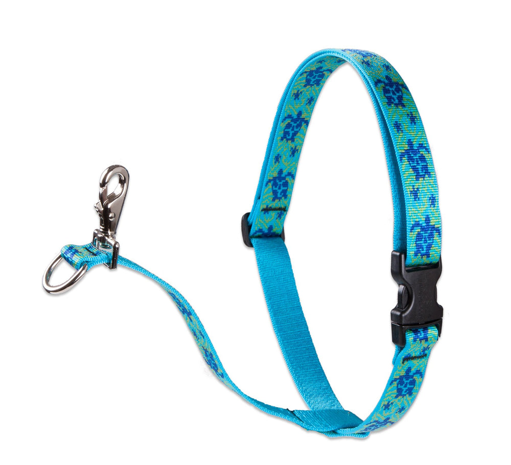 Harnais LupinePet Originals sans traction Turtle Reef pour une marche plus calme et contrôlée.