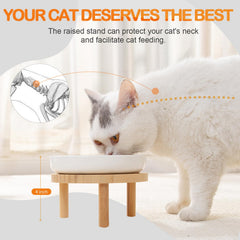 Support Lusifaco pour bol chat hauteur7 cm, stabilité accrue.