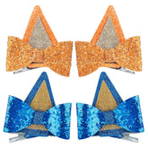 Épingles Lusofie avec oreilles de chien bleues et paillettes, parfaites pour Halloween.