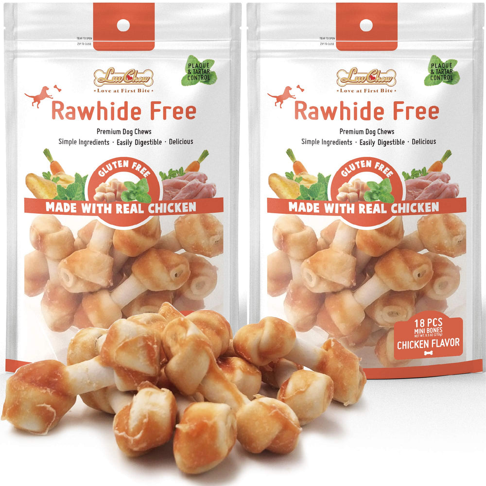 LuvChew Os mini-chien emballage : friandise pratique et savoureuse pour petites races.