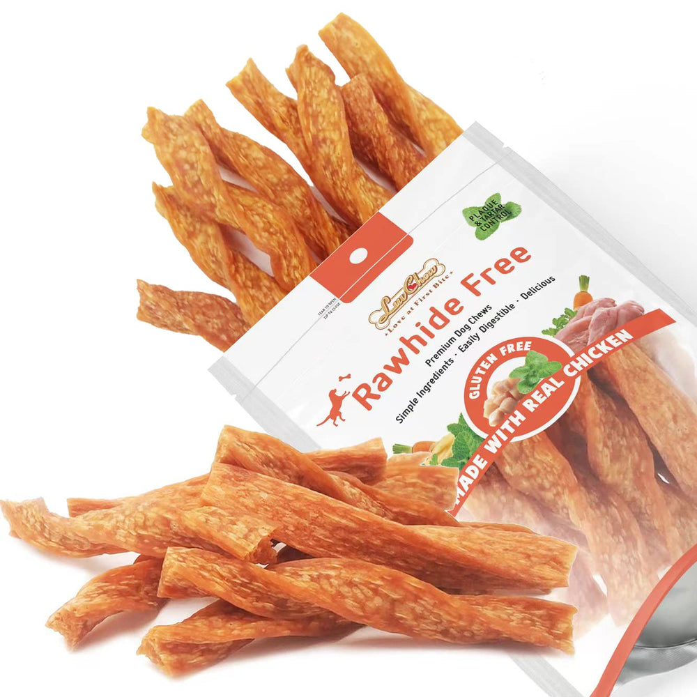 LuvChew sticks torsadés au poulet, emballage prêt à offrir pour chien