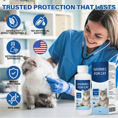 LuxeVib Vermifuge pour chats: ingrédients naturels visibles sur l’étiquette.