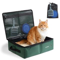 Luxtude boîte à litière portable pour chat grand couvercle, pratique en voyage
