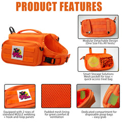 Lynxcore sac-chien-poche-gauche : poche pratique pour friandises et jouets lors des balades.