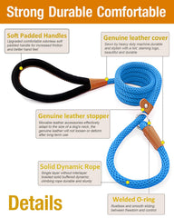 Lynxking laisse glissante pour chien: poignée rembourrée pour plus de confort pendant les exercices