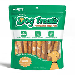 Friandise M-PETS bâtonnet poulet enrobé pour l'entraînement, saveur qui motive.