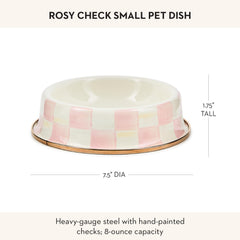 Bol décor maison Mackenzie-Childs Rosy Check, résistant et élégant.