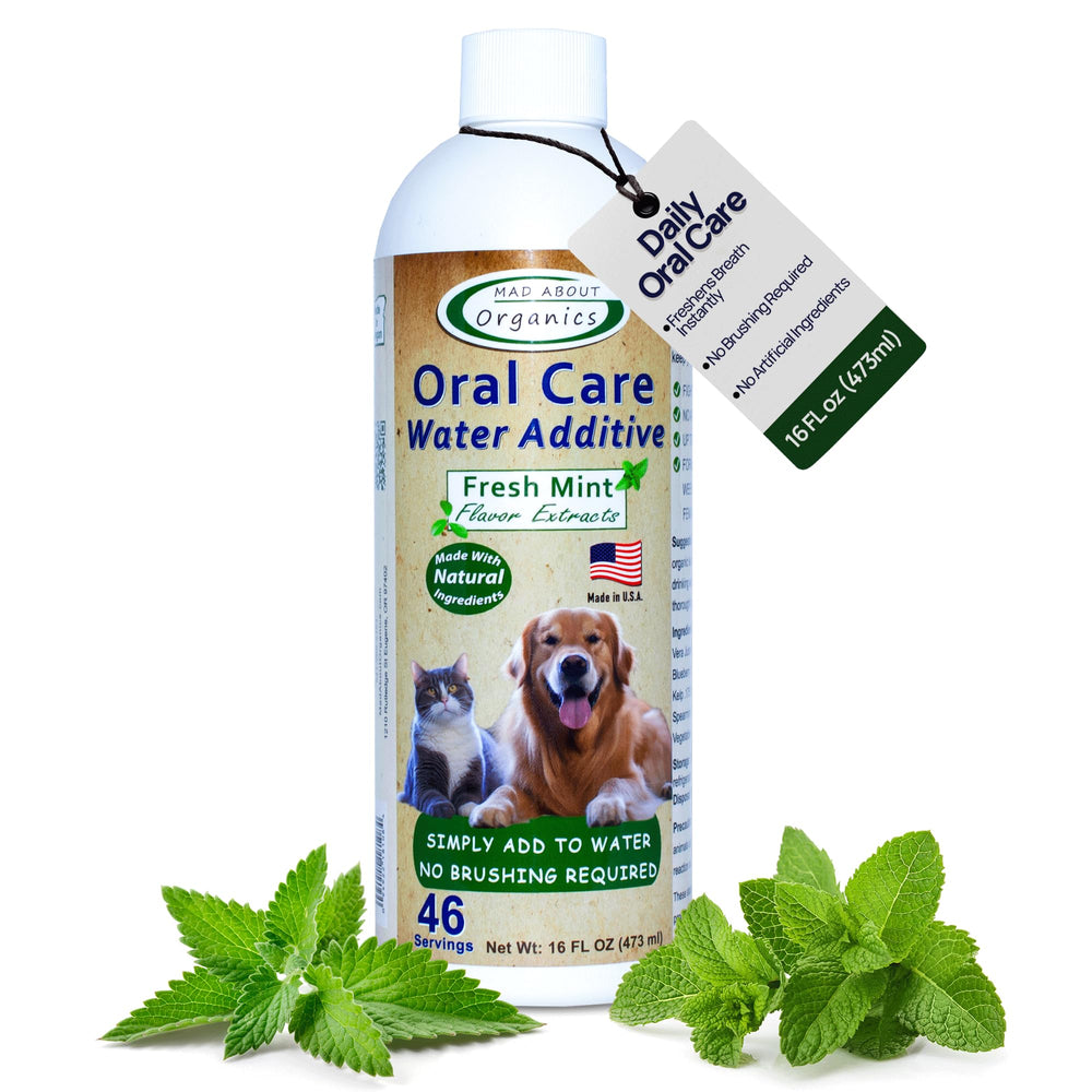 Mad About Organics bouteille 473ml additif dentaire pour chats et haleine fraîche