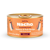 Made by Nacho : boîte saumon et sole, pâte lisse pour chats exigeants