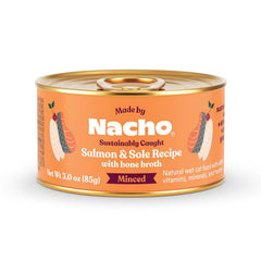 Made by Nacho : boîte saumon et sole, pâte lisse pour chats exigeants