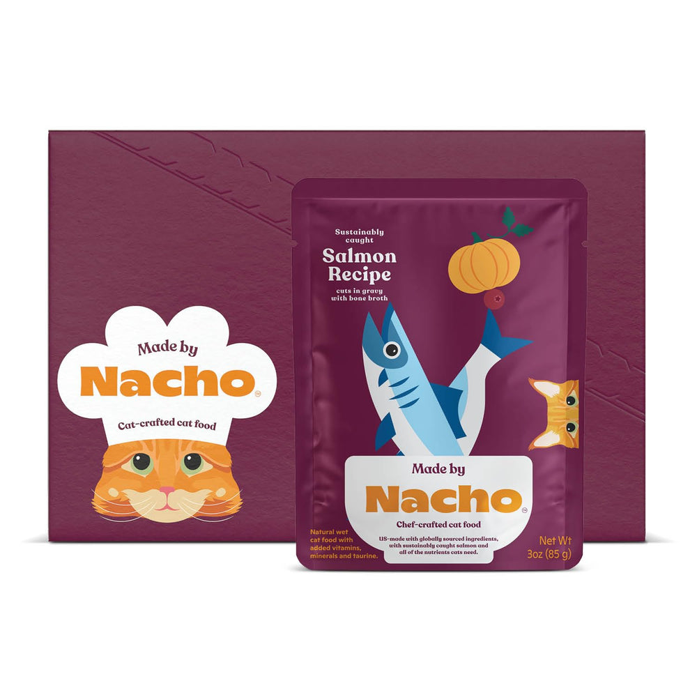 Made by Nacho saumon-tranches: protéines réelles pour une alimentation humide et hydratante.