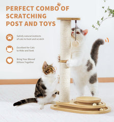 MADE 4 PETS poteau jouet chat 3 niveaux: parcours stimulant et ludique.