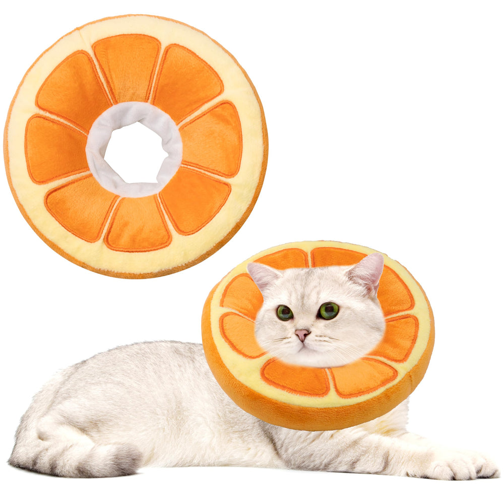 Collier Maiiu de récupération pour chat, doux et orange, adapté à la taille moyenne.