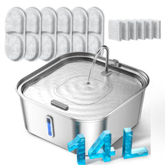 MailOFY fontaine d'eau pour chien grand modèle, vue générale avec réservoir 14 L.