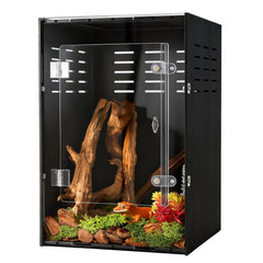 Terrarium maiyuolg 10 galons: porte PVC avec ventilation, ambiance stable.
