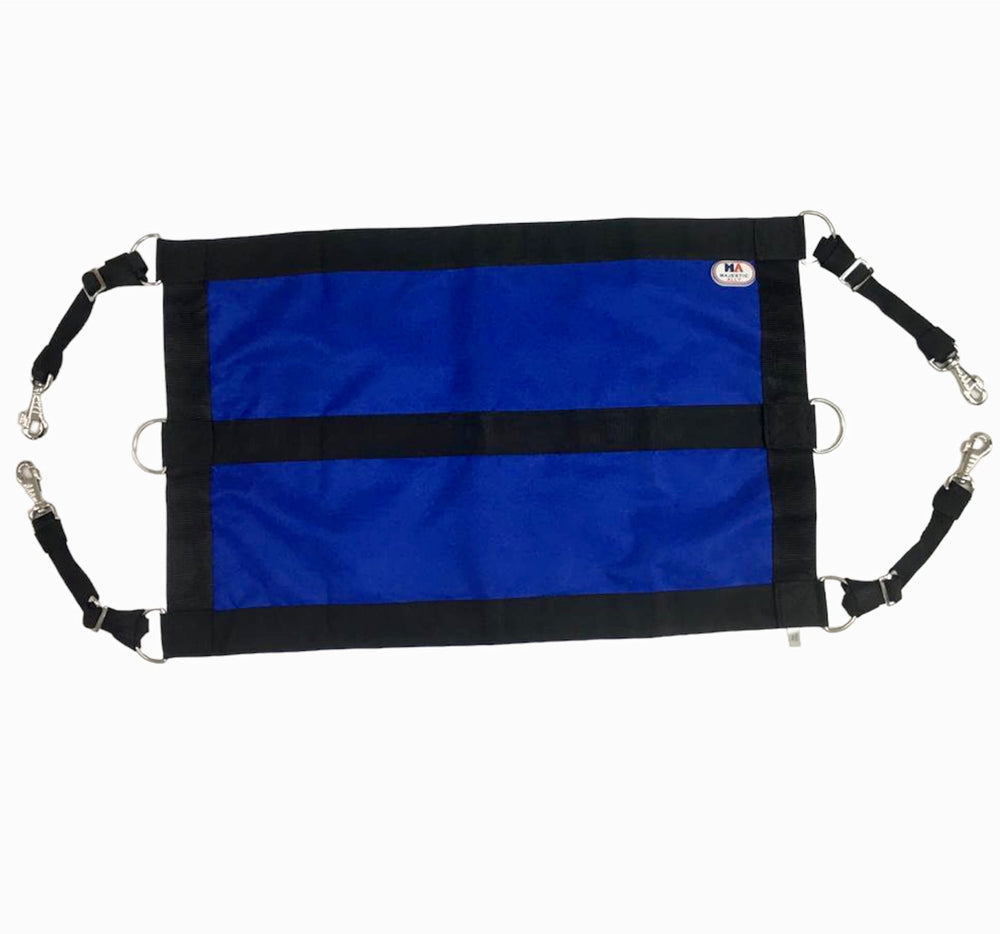 Barrière de box Majestic Ally bleu et noir sécurisant le box.