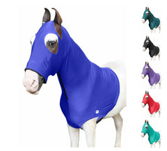 Majestic Ally capuche cheval bleu royal avant, confort doux et ajustement sûr.