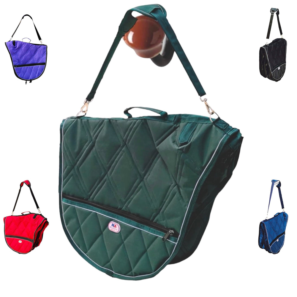 Majestic Ally sac selle anglaise réfléchissant vert Hunter pour sécurité nocturne
