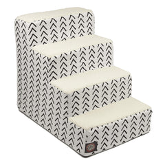 Majestic Pet escalier portable quatre marches avec Sherpa, pour accéder au canapé en douceur.