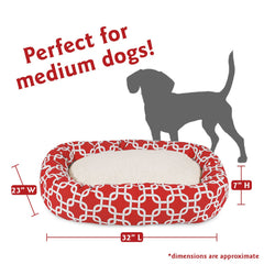 Majestic Pet lit beignet sherpa rouge, texture douce idéale pour les siestes.