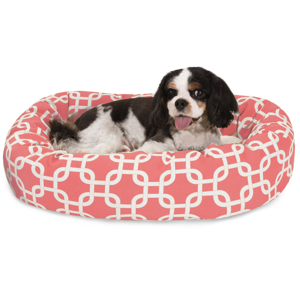 Lit pour chien Majestic Pet 24 po Sherpa Coral – vue avant, cocon douillet pour les siestes.