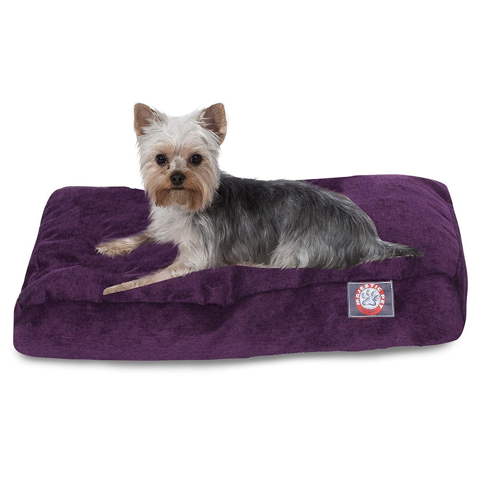 Lit pour chien rectangulaire Majestic Pet Villa, lavable et confort moelleux.