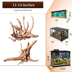 majoywoo bois araignee 11-14 pouces offre structure et zones de repos pour poissons