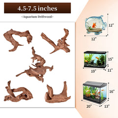 majoywoo branche driftwood pour aquarium, scene-realiste pour plantes et poissons