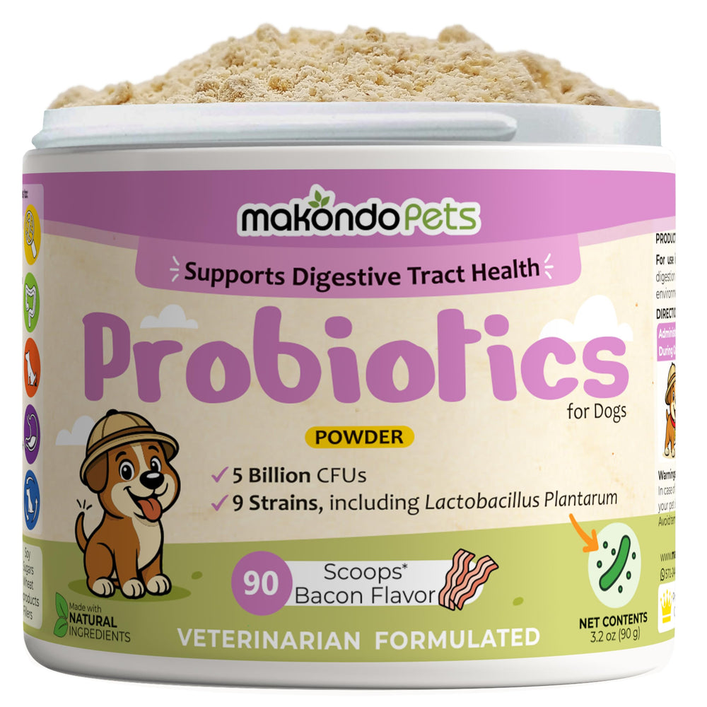 Makondo Pets Probiotiques Chiens - bocal : soutien digestif quotidien et équilibre intestinal.