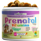 Makondo Pets Vitamines Prénatales pour Chien – boîte 120 bouchées, pratique et complète.