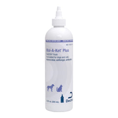 Mal-A-Ket Plus TrizEDTA Flush, bouteille pour chat et chien, soutient le soin des infections cutanées.