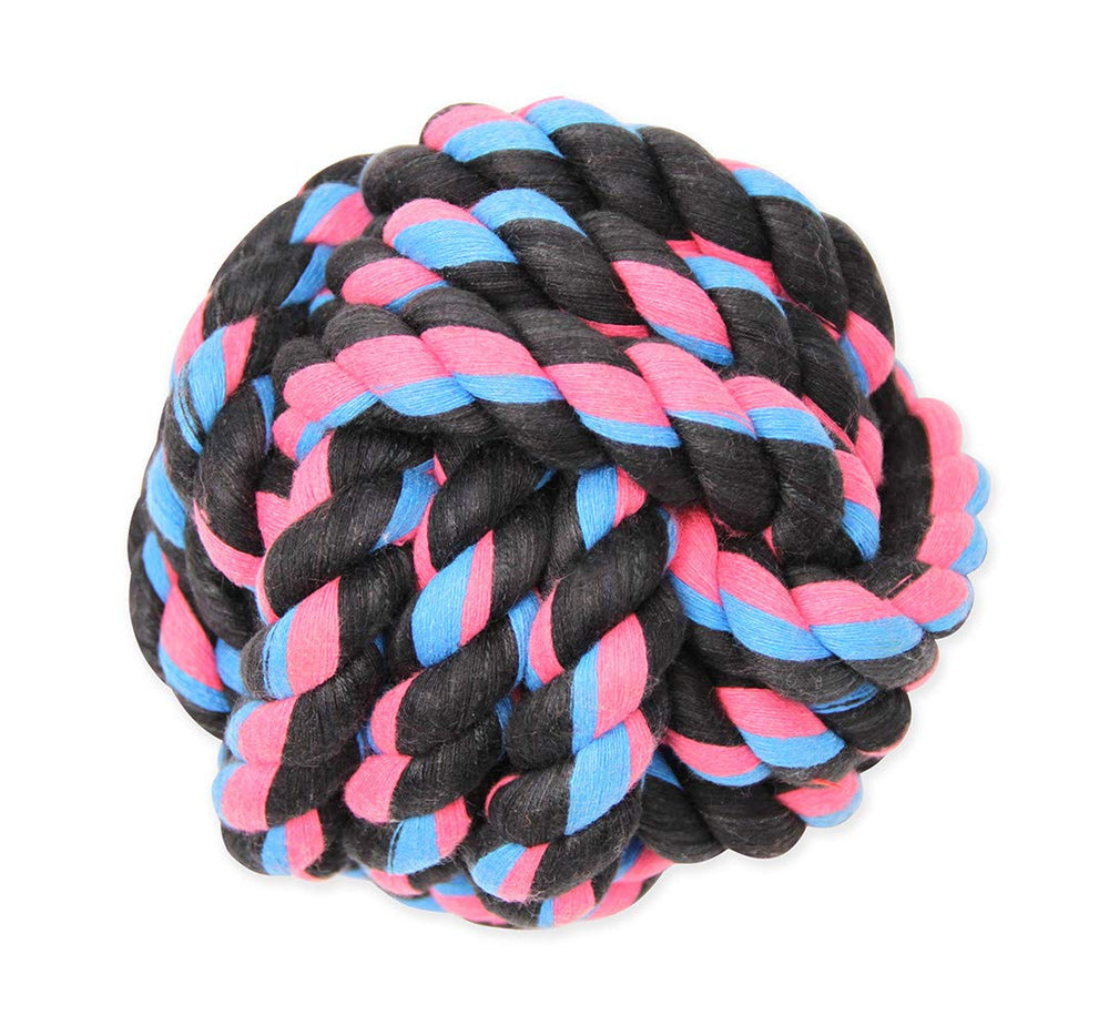 Mammoth Flossy Chews balle-poing-de-singe, texture corde robuste pour mâcher et jouer.