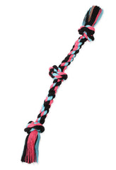 Jouet corde Mammoth Flossy Chews, 3 noeuds, idéal pour tir interactif.