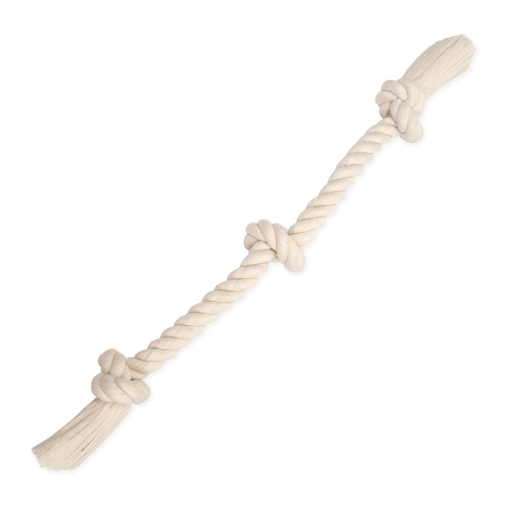 Flossy Chews Mammoth corde-tug 3 noeuds grand 25 pouces, jouet interactif durable