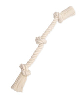 Mammoth Flossy Chews, noeud coton blanc, tir interactif pour chien.