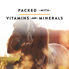 Cheval en séance d'entraînement avec récompense Manna Pro Bite-Size Nuggets.