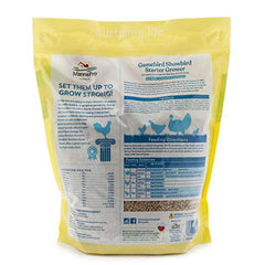 Manna Pro Gamebird Showbird Crumbles croquettes fines vues en gros plan.