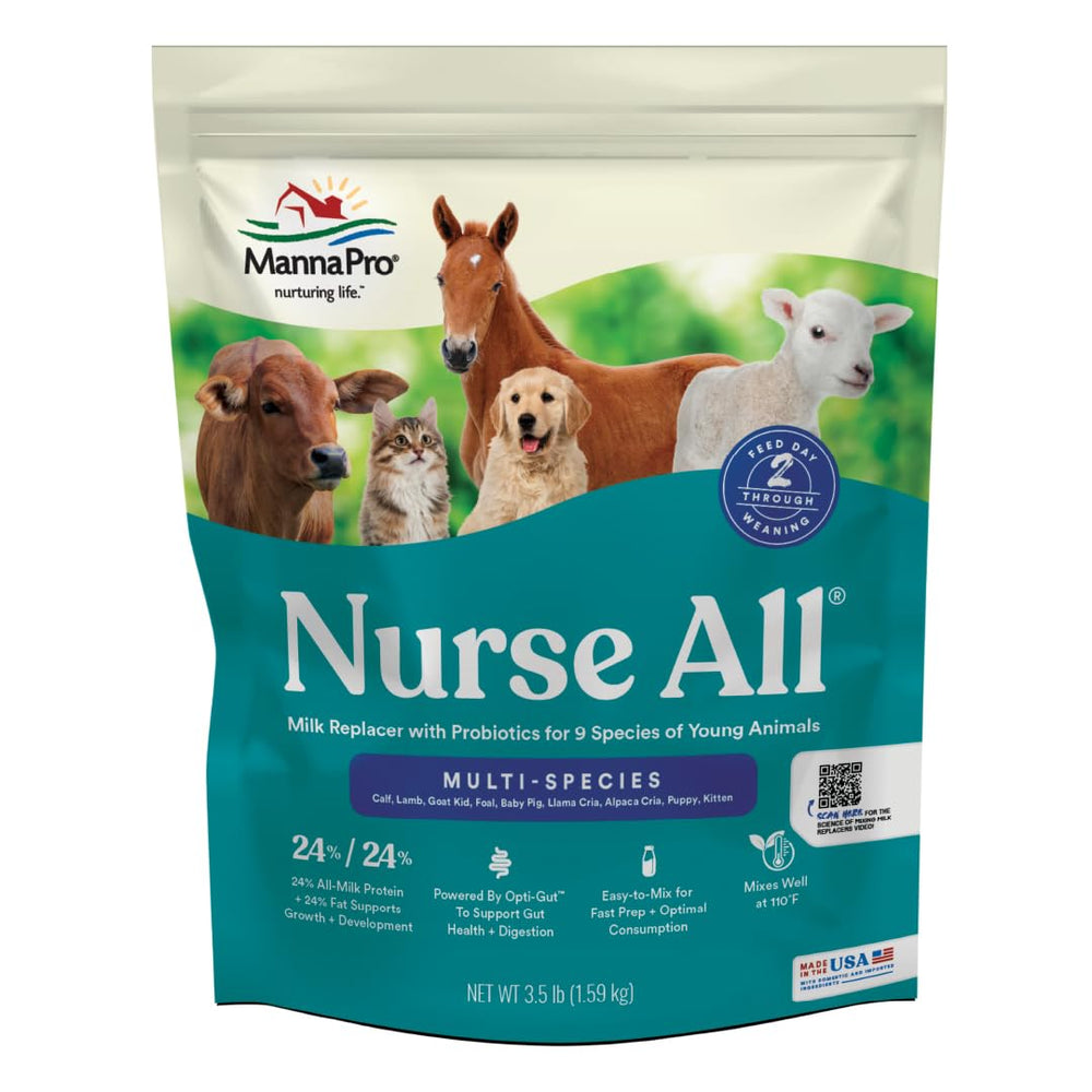 Manna Pro Nurse All Multi-Species Milk Replacer emballage utile et pratique