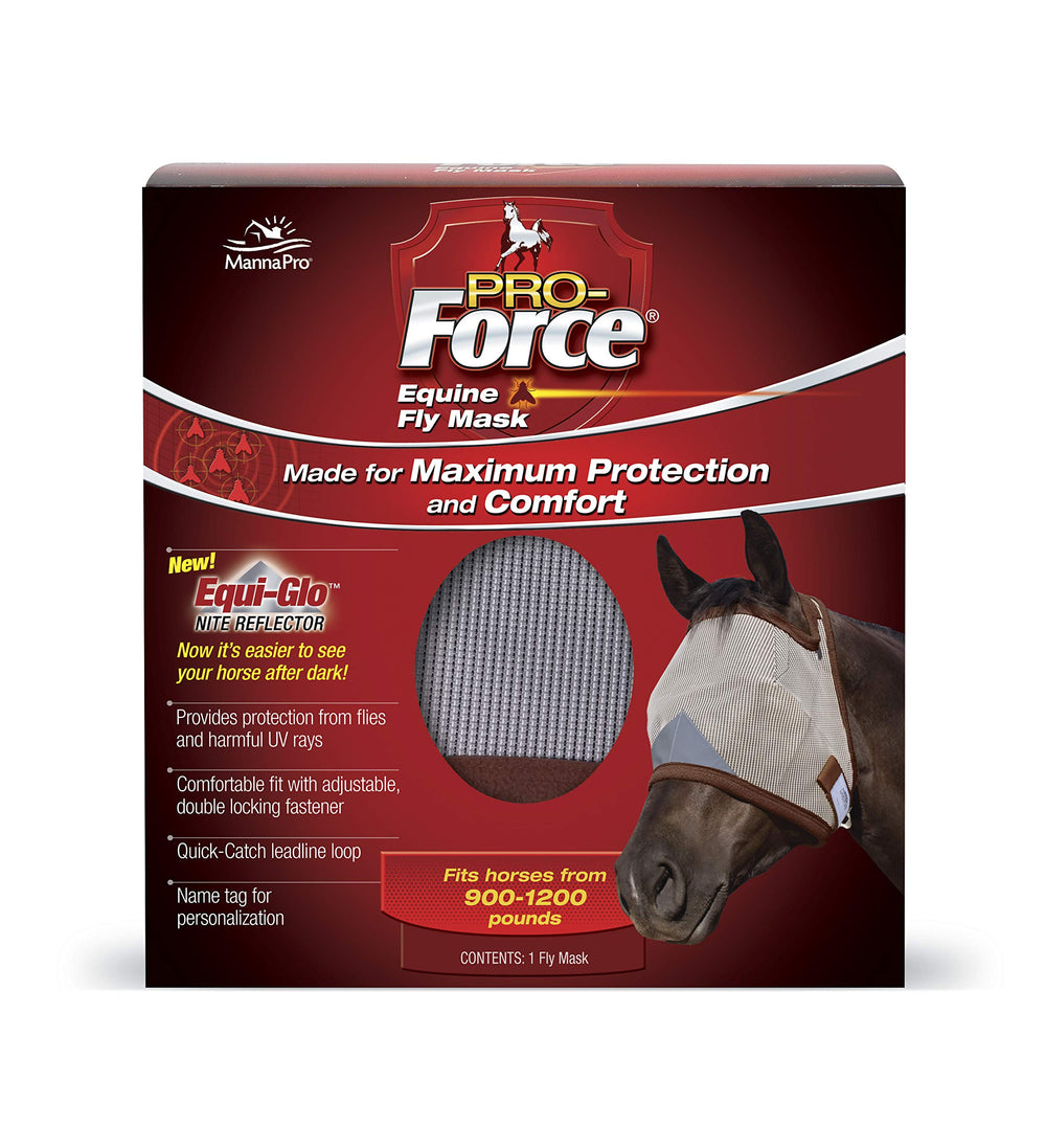 Masque Pro-Force anti-mouches de Manna Pro protège les chevaux des insectes.