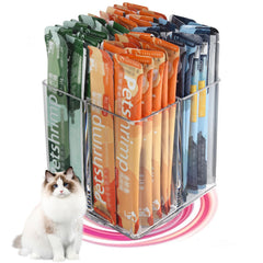 MAOUDA Organisateur de friandises pour chats avec rotation fluide et transparence.
