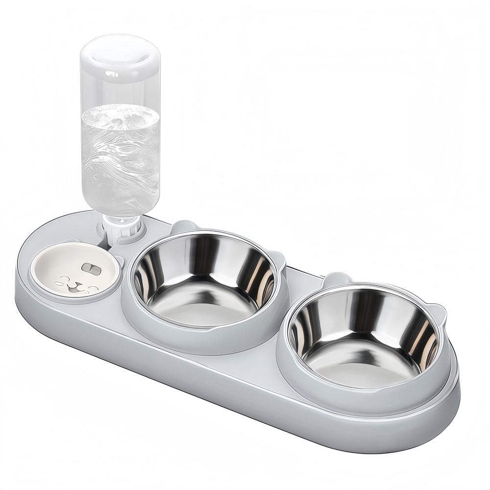 Marchul ensemble-bols-chat-3-en-1, solution pratique pour repas et hydratation.