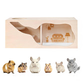 Cachette Marchul pour hamster en bois naturel, ambiance chaleureuse propice au repos.