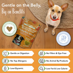 Marcy's Pet Kitchen sachet biscuits citrouille, option vegan et sans gluten.