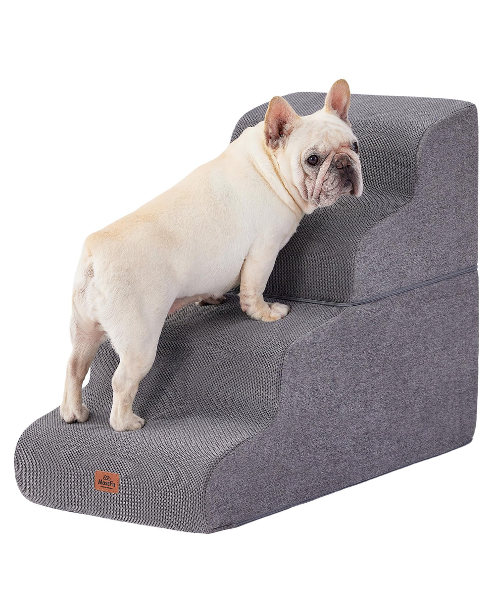 Massfu escaliers pour chien gris – lit haut quatre marches, accès sûr