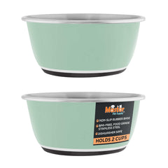 Master Pet Supply bol chien en inox anti-dérapant Pistache, stabilité pendant les repas.
