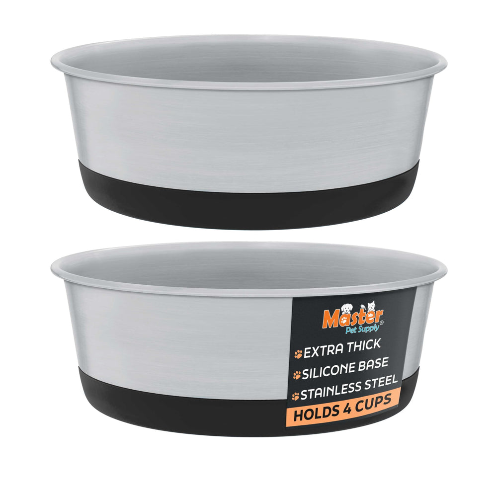 Master Pet Supply: bols en inox 4 tasses ensemble, pratique pour repas et eau.