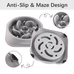 Bol pour chien avec labyrinthes et structure, jeu interactif pendant le repas.