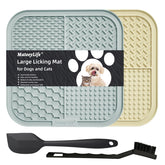 MateeyLife tapis-de-lechage deux-pièces pour chiens et chats, apaise et occupe.