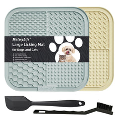 MateeyLife tapis-de-lechage deux-pièces pour chiens et chats, apaise et occupe.