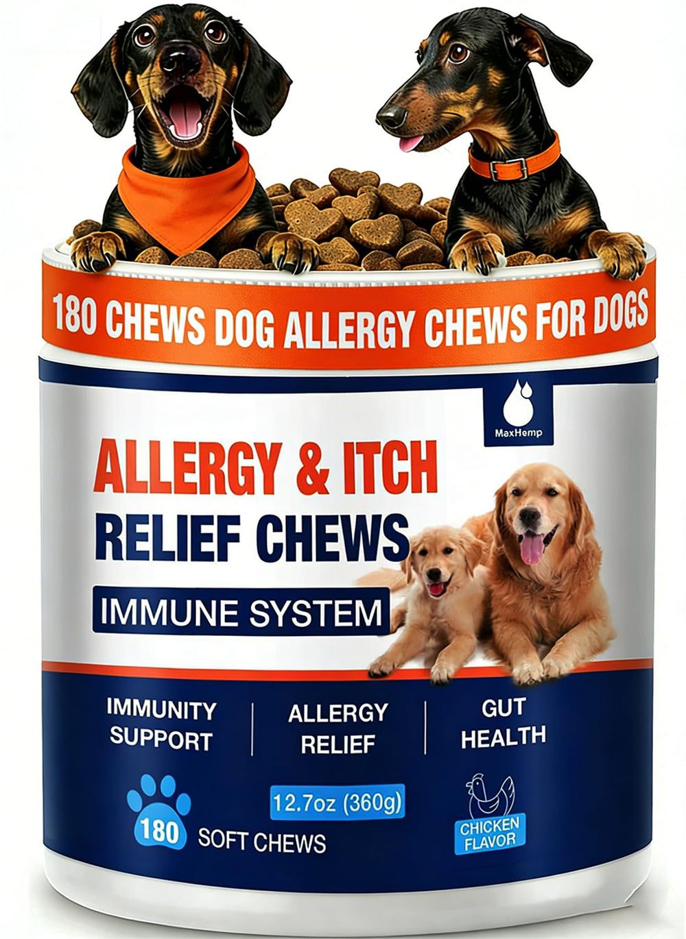 MaxHemp 180 Chews – grattage-pattes: soulage l'irritation et apporte du confort.
